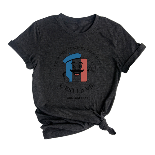 La Quinta Middle School French Club Shirt – C’est La Vie Cartoon France Flag Tee