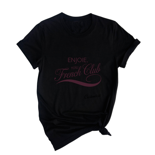 Minimal Script French Club Shirt – Enjoie Tosj Elegant Custom Tee