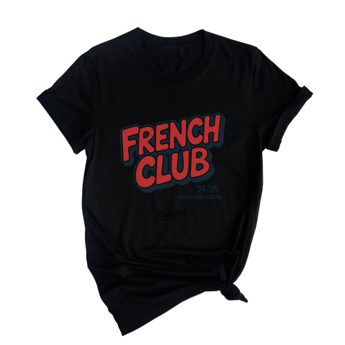 North High School French Club Shirt – Retro Bubble 24-25 Custom French Tee