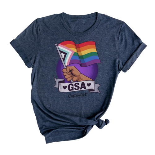 Custom GSA Pride Tee – Vintage Progress Pride Flag Club Shirt