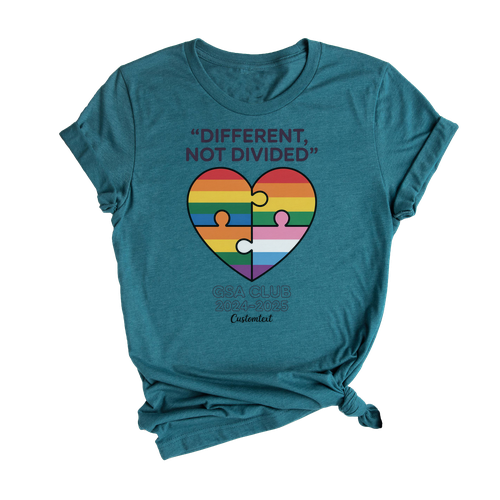 Different Not Divided GSA Club Shirt 2024-2025 – Retro Heart Custom Tee