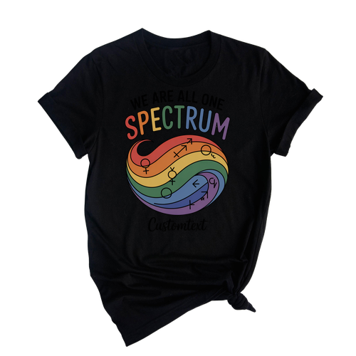 We Are All One Spectrum Shirt – Fun Rainbow Swirl Custom GSA Club Tee