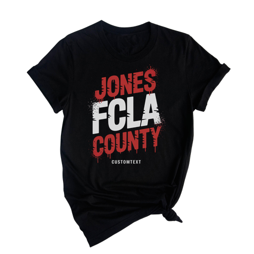 Jones FCLA County Shirt – Honor Society Custom, Graffiti Drip Club Tee, Academic Vibe