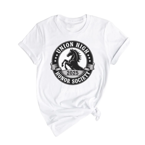 Mustang Crest Honor Society Shirt – Union 2025 Custom Retro School Pride Tee