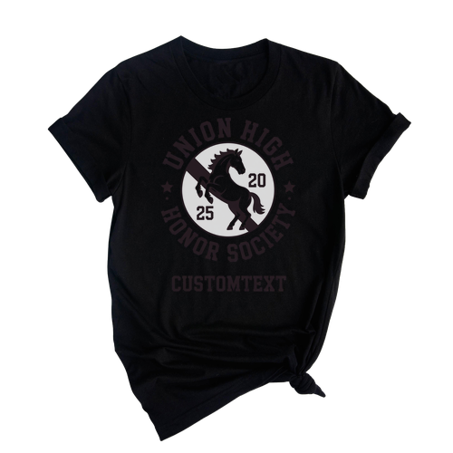 Union High Honor Society Shirt 2025 – Custom Mustang Mascot Retro School Spirit Tee