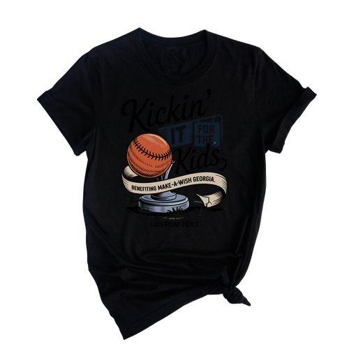 Kickin_ It For The Kids Make-A-Wish Georgia Custom Kickball Shirt - Fun Retro Club Shirt Miscellaneous Custom