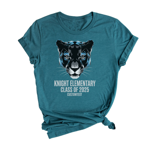 Black Panther Mascot – Knight Elementary Class of 2025 Graduation Shirt