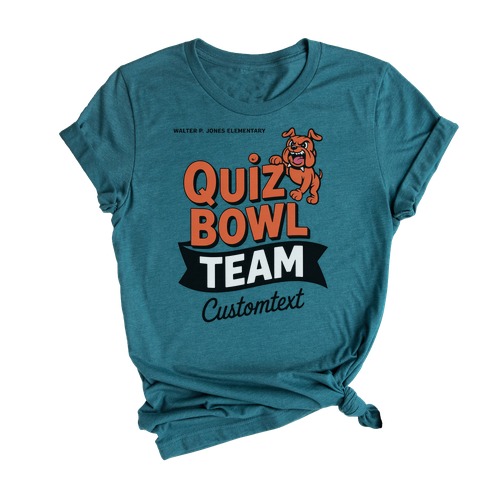 Angry Bulldog Mascot Shirt – Walter P. Jones Quiz Bowl Bold Custom Club Tee
