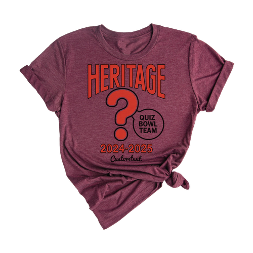 Custom Heritage Quiz Bowl Tee – 2024–2025 Retro Academic Club Shirt with Question Mark