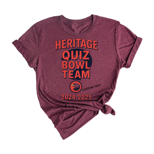 Heritage Quiz Bowl Team Shirt 2024–2025 – Custom Retro Academic Club Tee with Question Mark Design