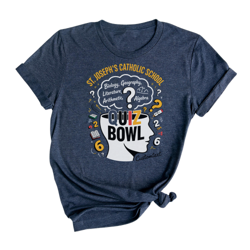 St. Josephh’s Quiz Bowl 25 Club Shirt – Custom Fun Retro Brainstorm Style Tee