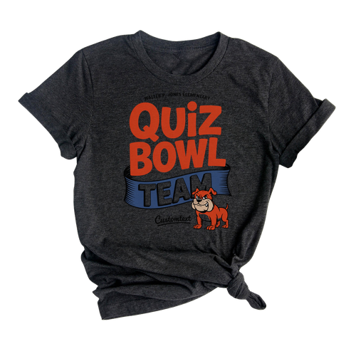 Walter P. Jones Quiz Bowl Team Shirt – Bold School Club Tee with Angry Bulldog Mascot