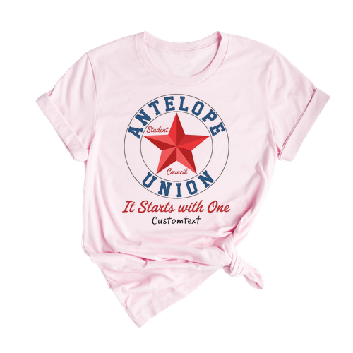 It Starts With One Student Council Shirt – Antelope Union Retro Custom Tee