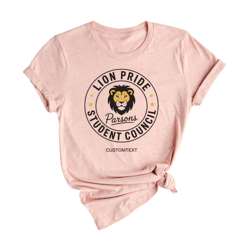 Lion Pride Student Council Shirt – Retro Parsons Custom Mascot Tee