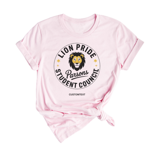 Lion Pride Student Council Shirt – Retro Parsons Mascot Custom Style Tee