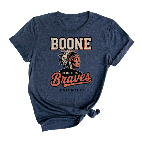 Braves Mascot Custom Class Shirt – Retro Native American Graduation Tee _ Class of 2025