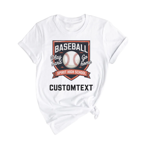 Club Sport Team Baseball Shield Shirt – Varsity Style Play Hard Tee