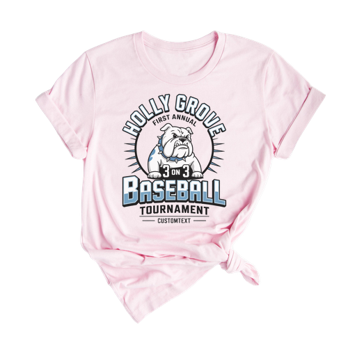 First Annual 3-On-3 Baseball Tournament Bulldog Retro Custom Sport Team