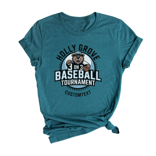 Holly Grove 3-On-3 Baseball Tournament Bear Vintage Custom Sport Team