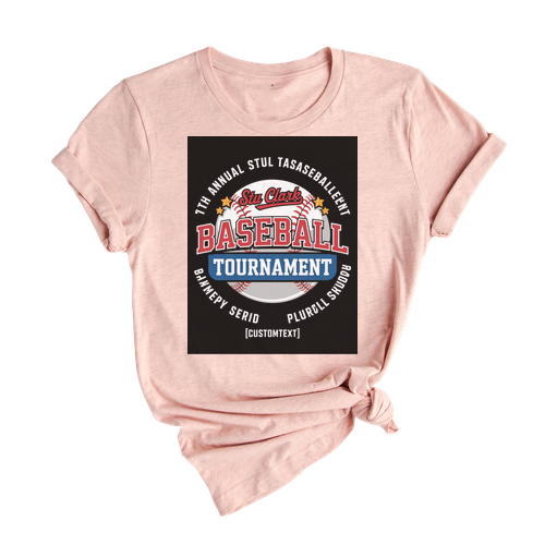 Retro Baseball Tourney T-shirt – Custom School Team Spirit