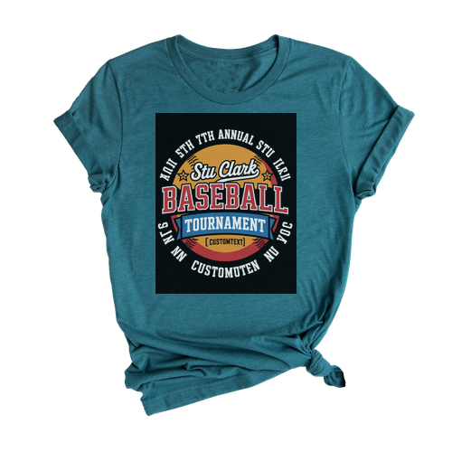 Retro Baseball Tourney T-shirt – Vintage Custom School Sport Team Tee
