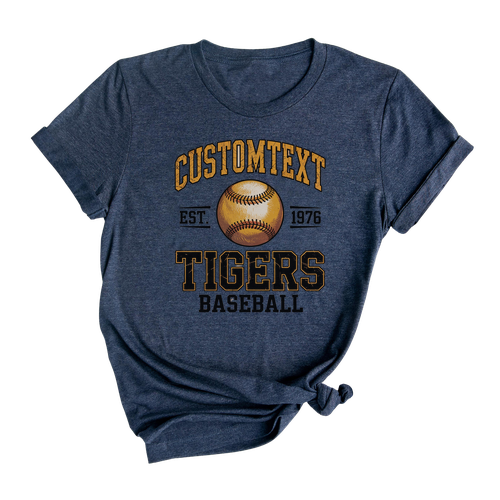Retro Baseball Varsity Tournament Club Sport Team T-Shirt - Custom Tigers School Spirit Shirt