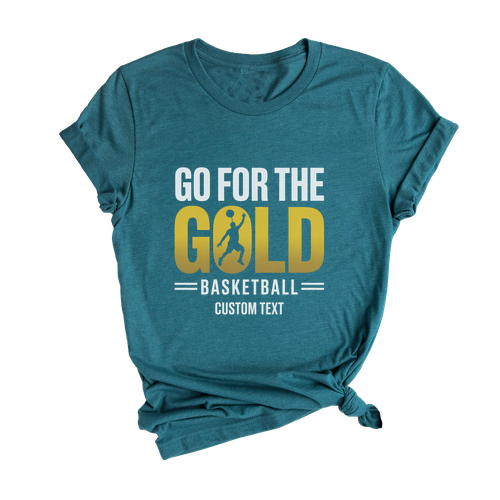 BASKETBALL Sport Team Shirt – Go for the Gold Varsity Motivation Tee