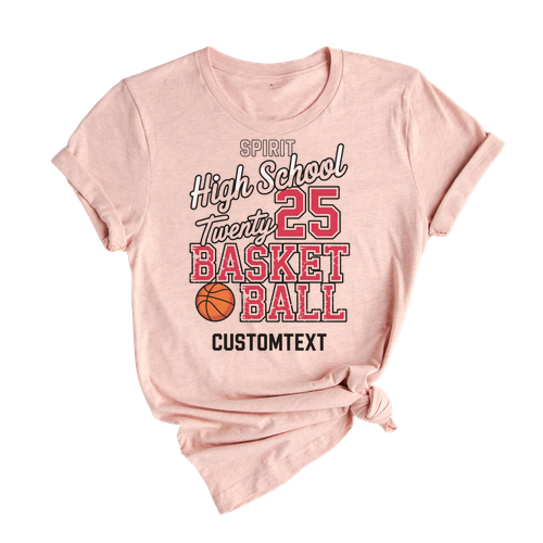 Custom School Basketball Club Sport Team T-shirt – Bold Split Varsity Lettering