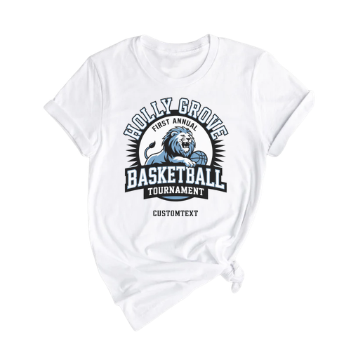 Holly Grove Basketball Club Sport Team T-shirt – Retro Lion Tournament Custom Tee