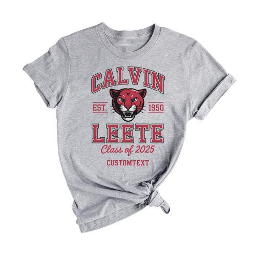 Calvin Leete Cougar Mascot Shirt – Varsity Style Custom Class Shirt 2025