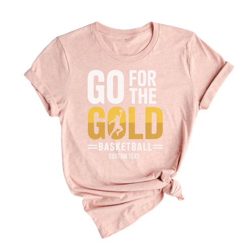 Motivation Series Basketball Club Sport Team T-shirt – Go for the Gold Varsity Tee