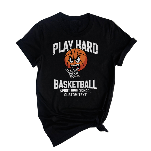 Spirit High Basketball Club Sport Team T-shirt – Play Hard Distressed Varsity Tee
