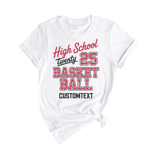 Split Text Varsity Basketball Club Sport Team T-shirt – School Sport Edition