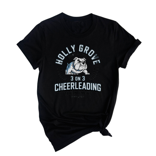 Custom Bulldog Cheerleading Club Sport Team T-shirt – Holly Grove 3v3 Team Spirit Tee