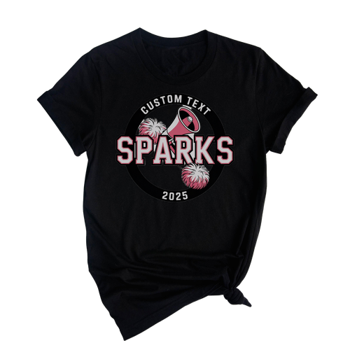 Sparks Cheerleading Club Sport Team T-shirt – Custom 2025 Varsity Circle Edition