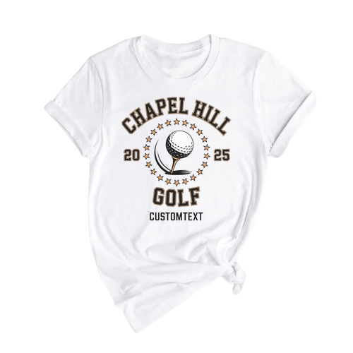 Custom Golf Team T-shirt – Stars Circle Varsity Sport Design