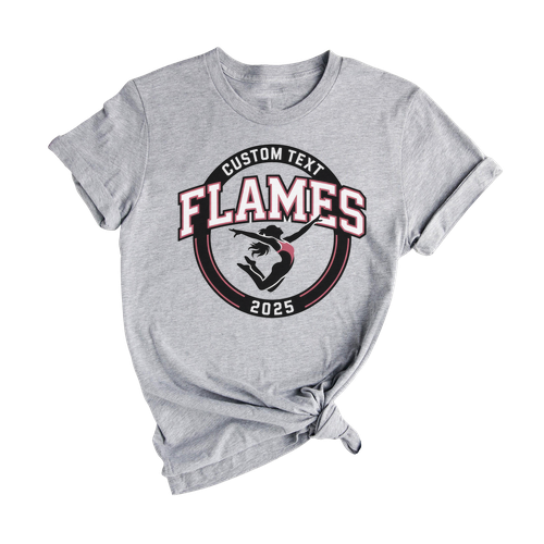 2025 Flames Varsity Circle Gymnastics Club Sport Team T-shirt – Custom Spirit Tee