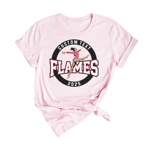 Flames Gymnastics Club Sport Team T-shirt – Custom 2025 Varsity Circle Edition