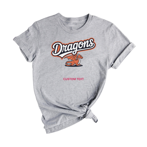 Custom Retro Dragons Mascot Vintage T-shirt