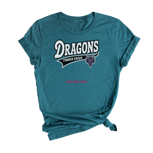 Custom Retro Dragons Timber Creek Mascot T-shirt