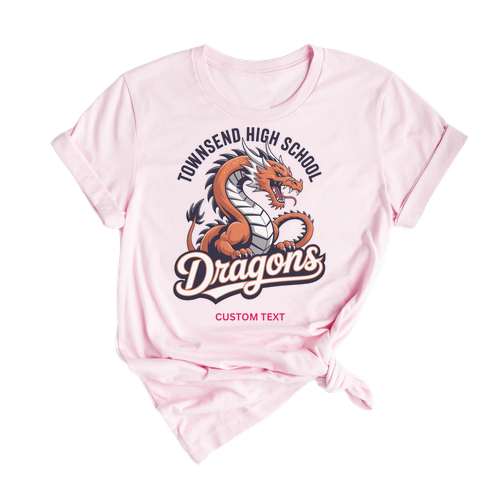 Custom Retro Dragons Townsend High School T-shirt