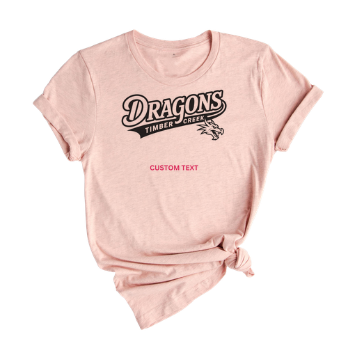Retro Timber Creek Pride Graphic Tee Custom Dragons Mascot T-Shirt