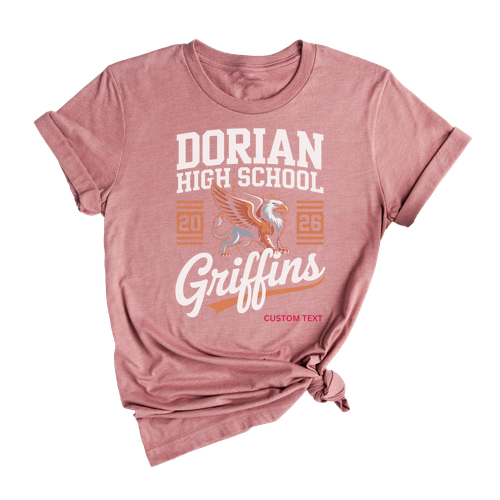 Custom Modern Dorian High School Griffins 2026 Varsity T-shirt