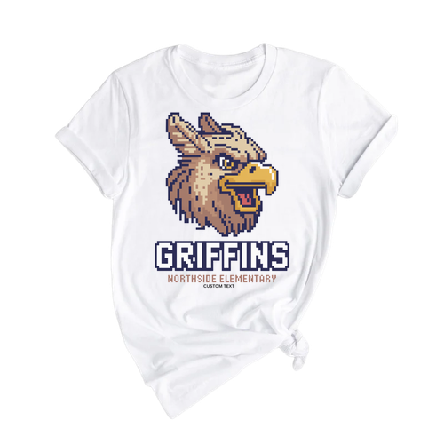 Custom Retro Pixel Griffins Mascot Northside Elementary Vintage Gamer T-shirt