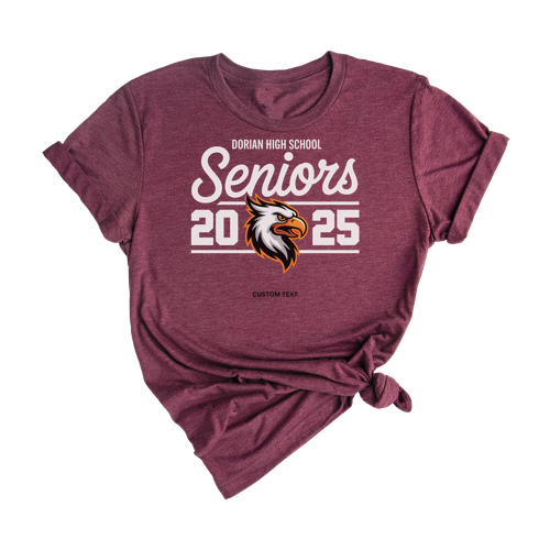 Custom Seniors 2025 Dorian High School Griffins Mascot Vintage Class Pride T-shirt