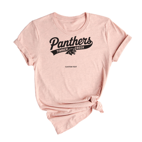 Custom Panthers Mascot Timber Creek School Pride Classic Collegiate Retro T-shirt