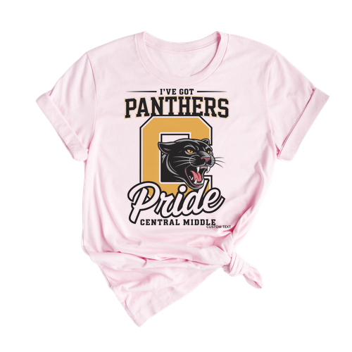 Custom Panthers Mascot Vintage Varsity Spirit T-shirt
