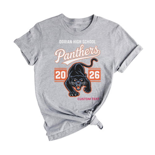 Custom Retro Dorian High Panthers 2026 Vintage Varsity T-shirt