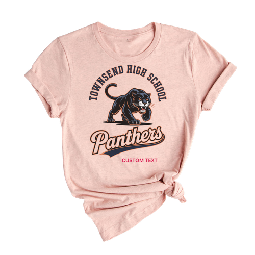 Custom Retro Townsend High Panthers Vintage Varsity T-shirt