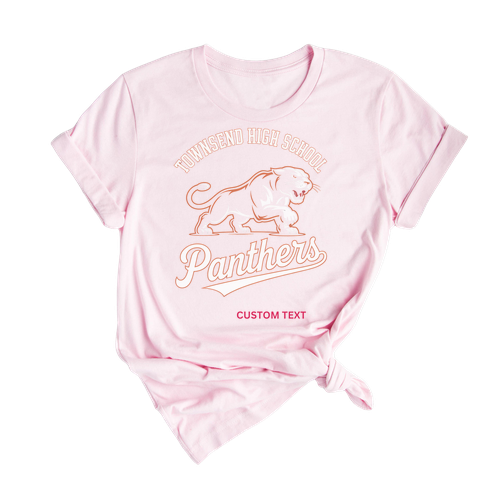 Townsend High Panthers Retro Varsity T-Shirt – Custom Vintage School Spirit T-Shirt